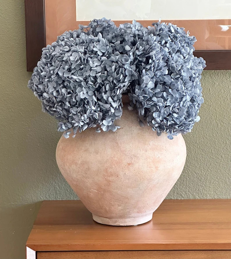 Real Preserved Large Dusty Blue Hydrangea - Etsy | Etsy (US)