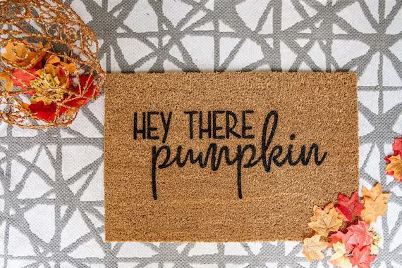 Hey There Pumpkin Welcome Door Mat | Etsy (US)