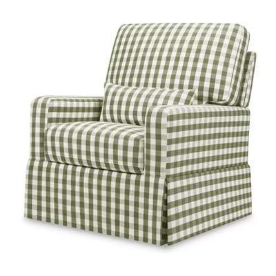 Namesake Crawford Pillowback Comfort Swivel Glider - Green Gingham | Target