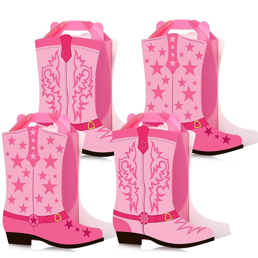 12 Pcs Cowboy Cowgirl Boots Party Favors Gift Boxes Western Party Decoration Treat Bags Wild West... | Amazon (US)