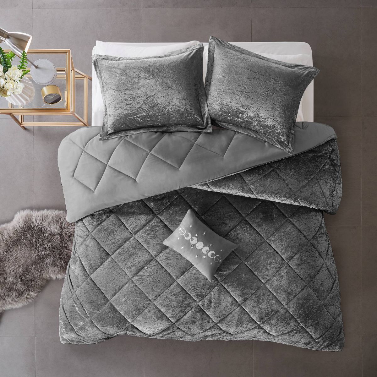Intelligent Design Alyssa Velvet Quilted Diamond Ultra Soft Comforter Set | Target