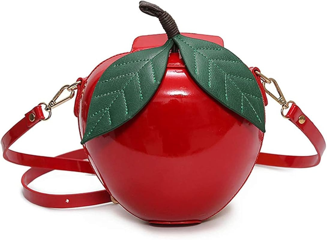 Fruit Apple Pineapple Strawberry Watermelon Shape Women PU Leather Clutch Purse Cross Body Bag | Amazon (US)