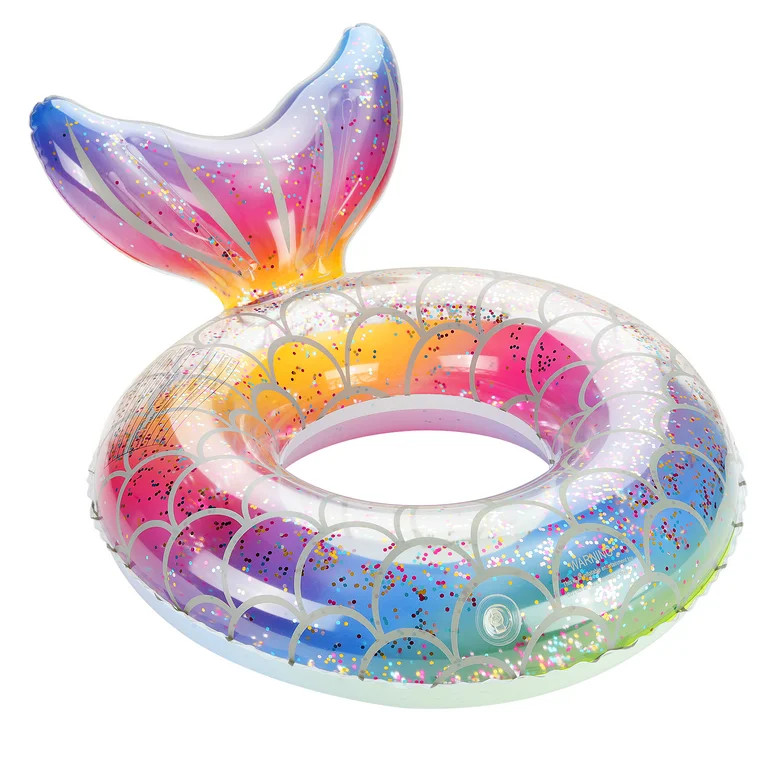 MoKo Mermaid Pool Floats for Kids & Adults, Inflatable Swimming Ring Summer Toy, Rainbow | Walmart (US)