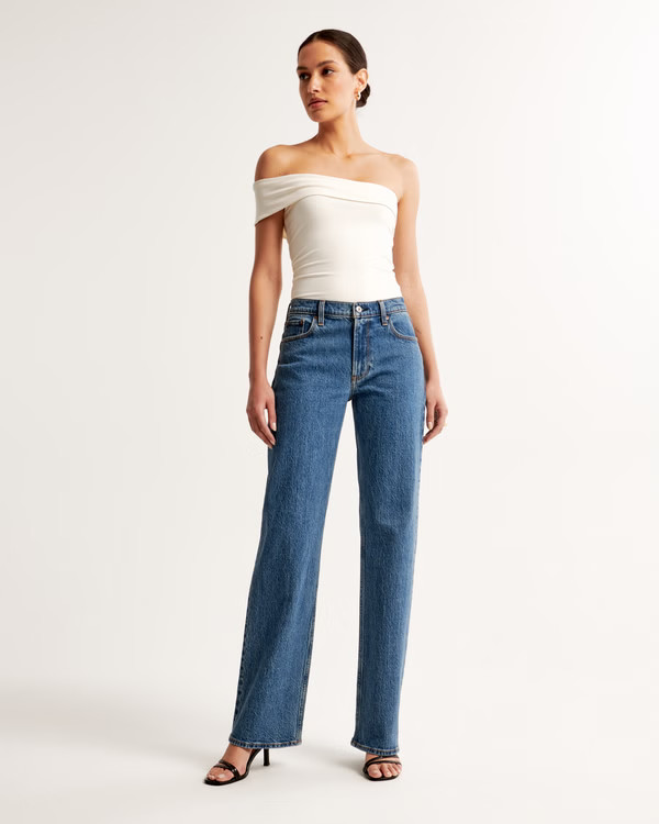 Women's Ultra High Rise Ankle Straight Jean | Women's Bottoms | Abercrombie.com | Abercrombie & Fitch (US)