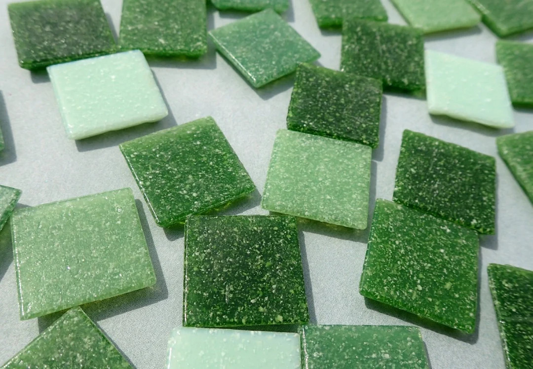 Green Mix Glass Mosaic Tiles - 20mm - Half Pound of Vitreous Squares - Etsy | Etsy (Global)