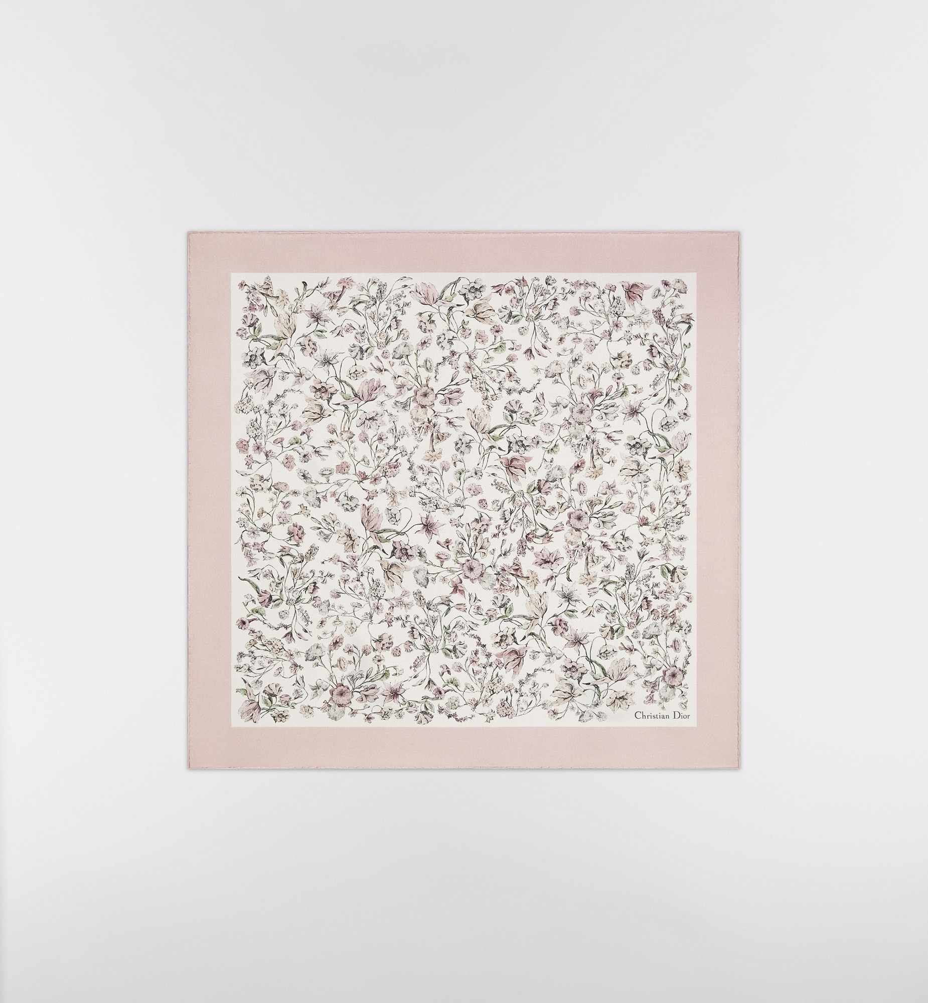 Millefiori 70 Square Scarf White and Pink Silk Twill | DIOR | Christian Dior Parfums UK