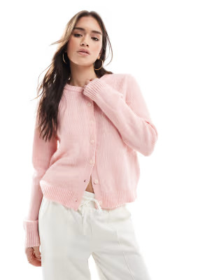 Cotton On crew button through cardigan in rose embroidery | ASOS (Global)