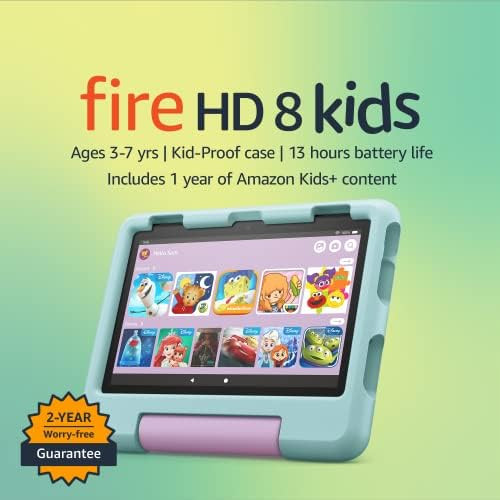 Amazon Fire HD 8 Kids tablet, 8" HD display, ages 3-7, includes 2-year worry-free guarantee, Kid-... | Amazon (US)