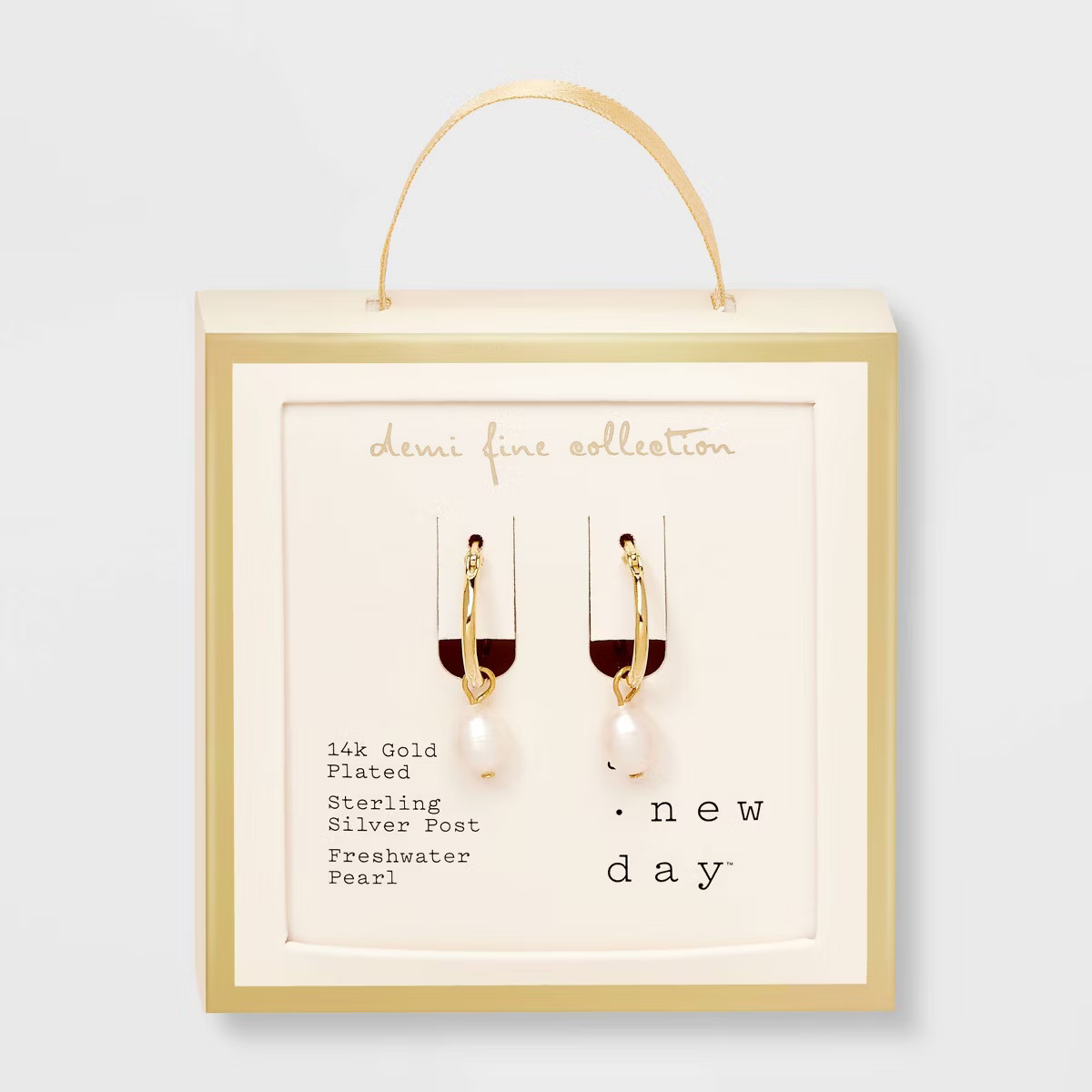 14k Gold Plated Freshwater Pearl Click Top Hoop Earrings - A New Day™ Gold | Target