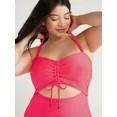 Time and Tru Women’s and Plus Ottoman Ribbed One Piece Swimsuit, Sizes XS-3X | Walmart (US)