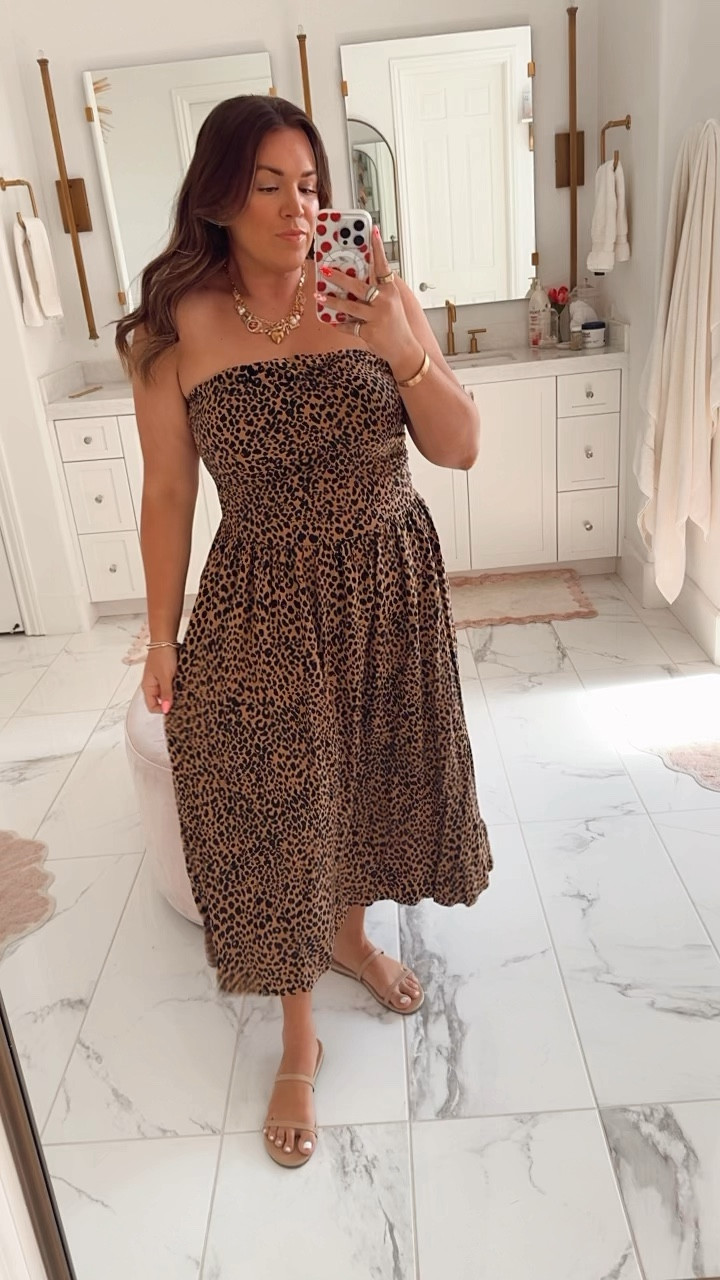 curvy strapless leopard summer maxi dress! wearing size large. sizing is generous, if you have a small bust size down! 

#LTKSeasonal #LTKSummerSales #LTKMidsize