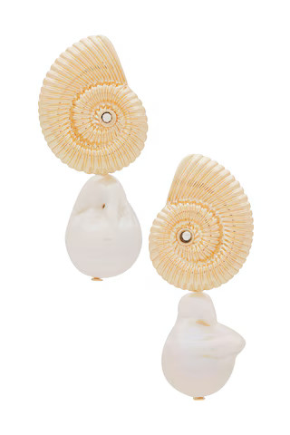 Shell And Pearl Earring in Gold | Revolve Clothing (Global)