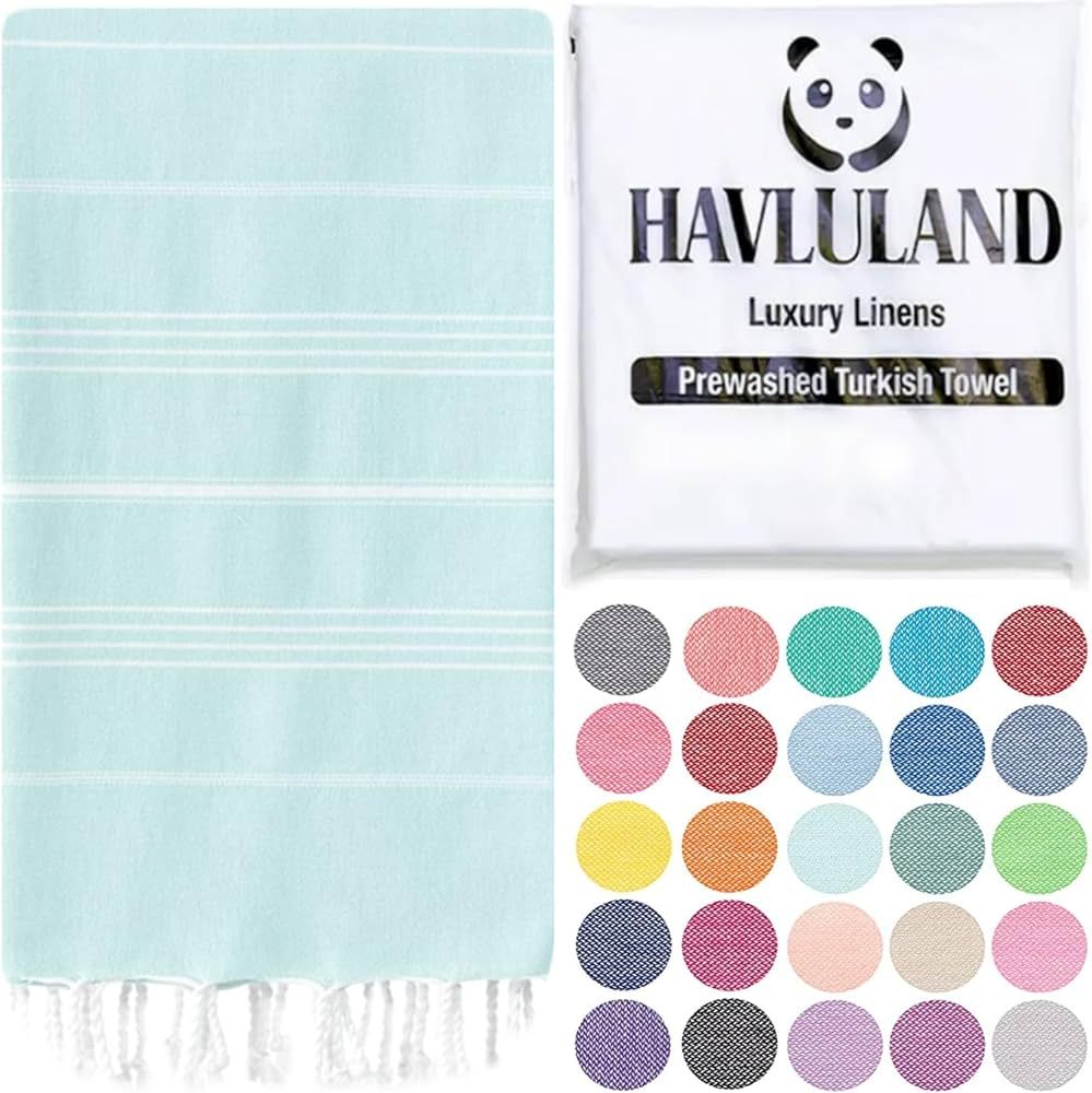 HAVLULAND Turkish Beach Towel Oversized 39x71 Sand Free Beach Towels Quick Dry Towel Bath Towels ... | Amazon (US)