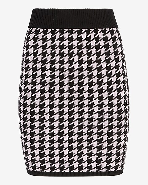 Houndstooth Mini Sweater Skirt | Express
