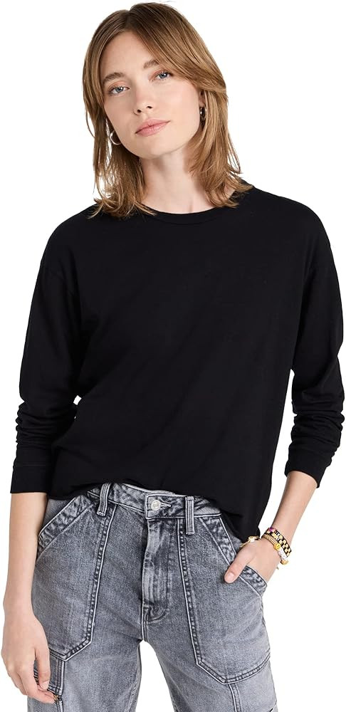 MOTHER Women's The Long Sleeve Slouchy Cut Off Tee | Amazon (US)