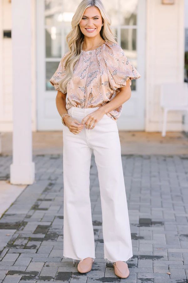 How It Feels Taupe Brown Leopard Blouse | The Mint Julep Boutique