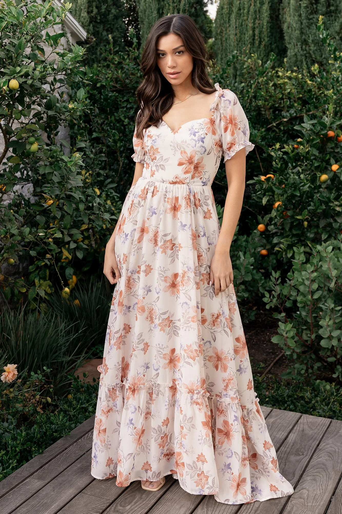 Aberdeen Sweetheart Maxi Dress | Cream Floral | Baltic Born