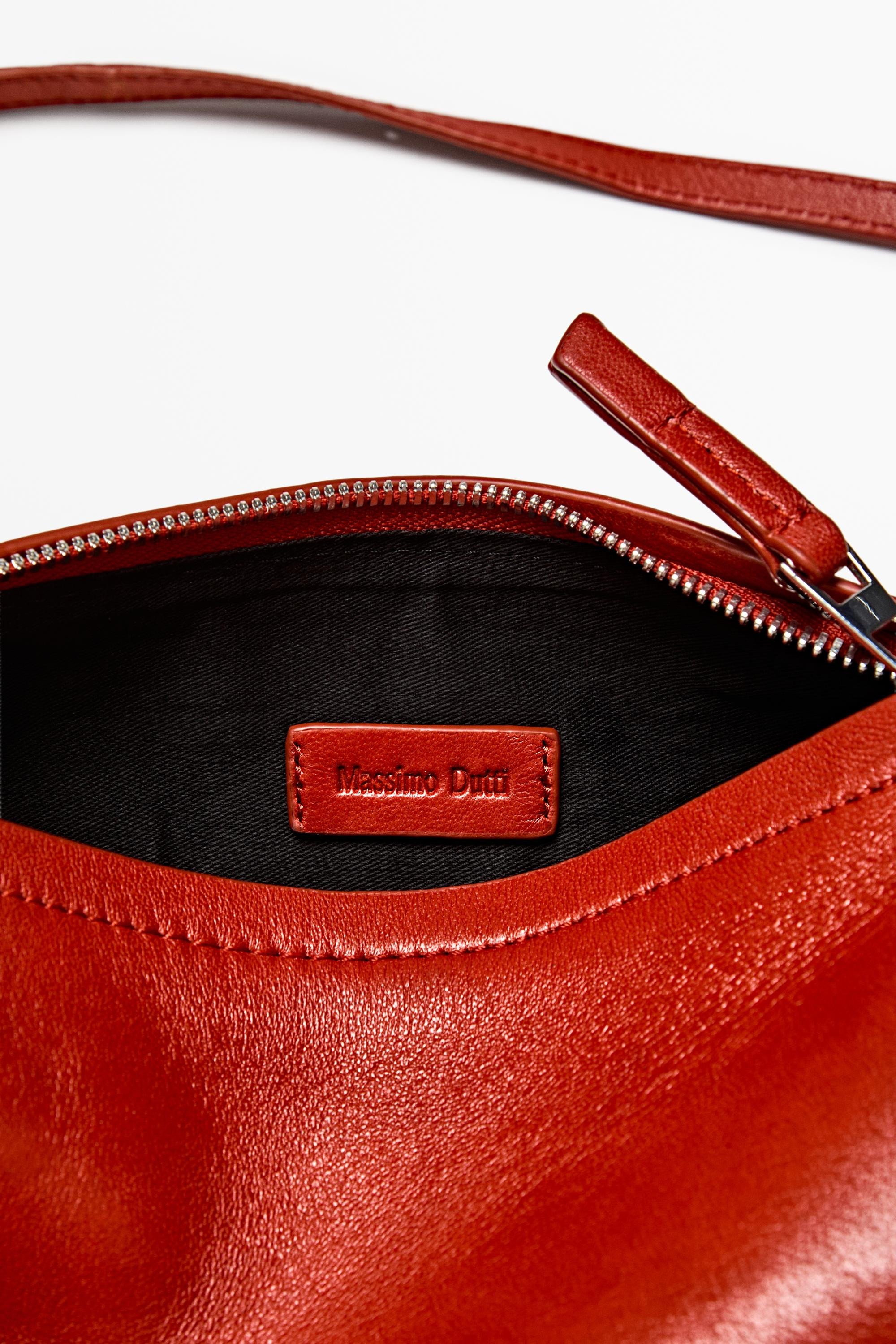 Nappa leather crossbody bag | Massimo Dutti UK