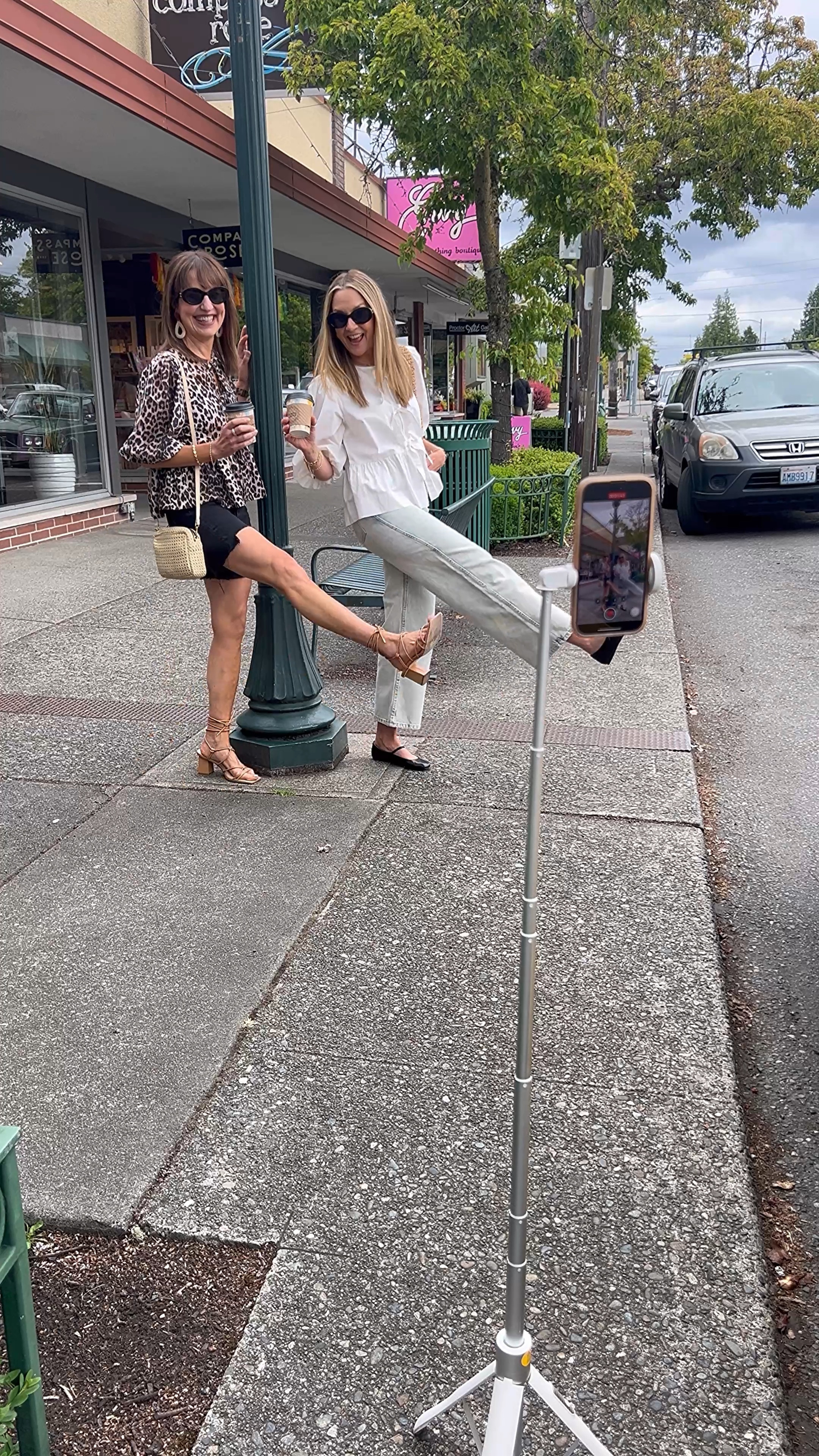 Come with us as we drop off consignment clothing at @megs.and.mo and create content in the Proctor District of Tacoma! 

Most days start with a workout:🏋🏼‍♀️
Krista—bike, cross train or yoga. I’m still working on my splits! 
Julie—HIIT or weight training
Post-workout:
Julie—smoothie with blueberries, greens, and lots of protein🫐
Krista—intermittent fast until noon, so just black coffee for me!☕️

 After dropping off our clothes, we always stop at @olympiacoffee because one, it’s the best in town, and two, we need to strategize our content! We decide to maximize our time by filming at our favorite lamppost, which goes pretty quickly until we got hung up on having the perfect kicks🙈

Back at Krista’s house, we always get excited when a package arrives! We went through our emails and opened a package of gifted skincare. With a duo account, we don’t always get duplicate product so we have to fight it out to get what we want😉💪🏼 Should we flip a coin or arm wrestle?? Today Krista won the strength test, but the next package might bring another opportunity for a rematch!




#LTKFindsUnder50 #LTKOver40 #LTKStyleTip