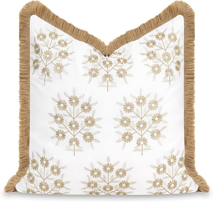 Hofdeco Premium Coastal Patio Indoor Outdoor Throw Pillow Cover Only, 20"x20" Water Repellent for... | Amazon (US)