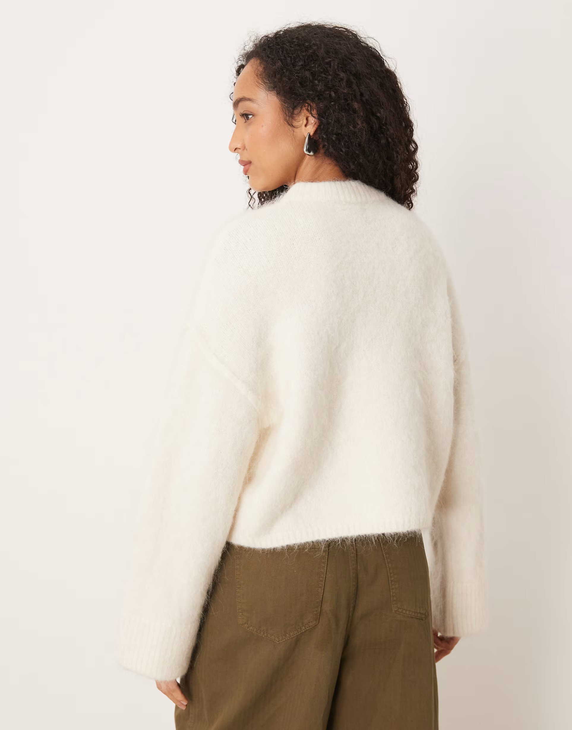 ASOS DESIGN chunky premium alpaca jumper in cream - CREAM | ASOS (Global)