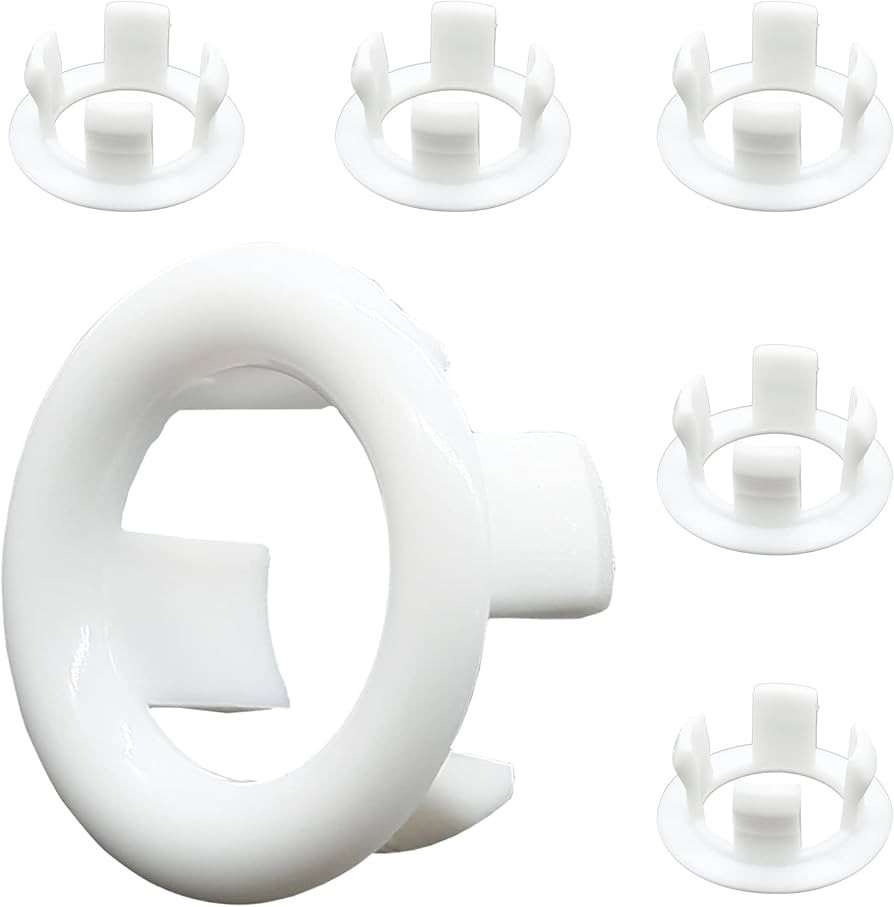 6 PCS Sink Overflow Ring Universal Bathroom Sink Overflow Hole Cover Round Sink Drain Cover Repla... | Amazon (US)