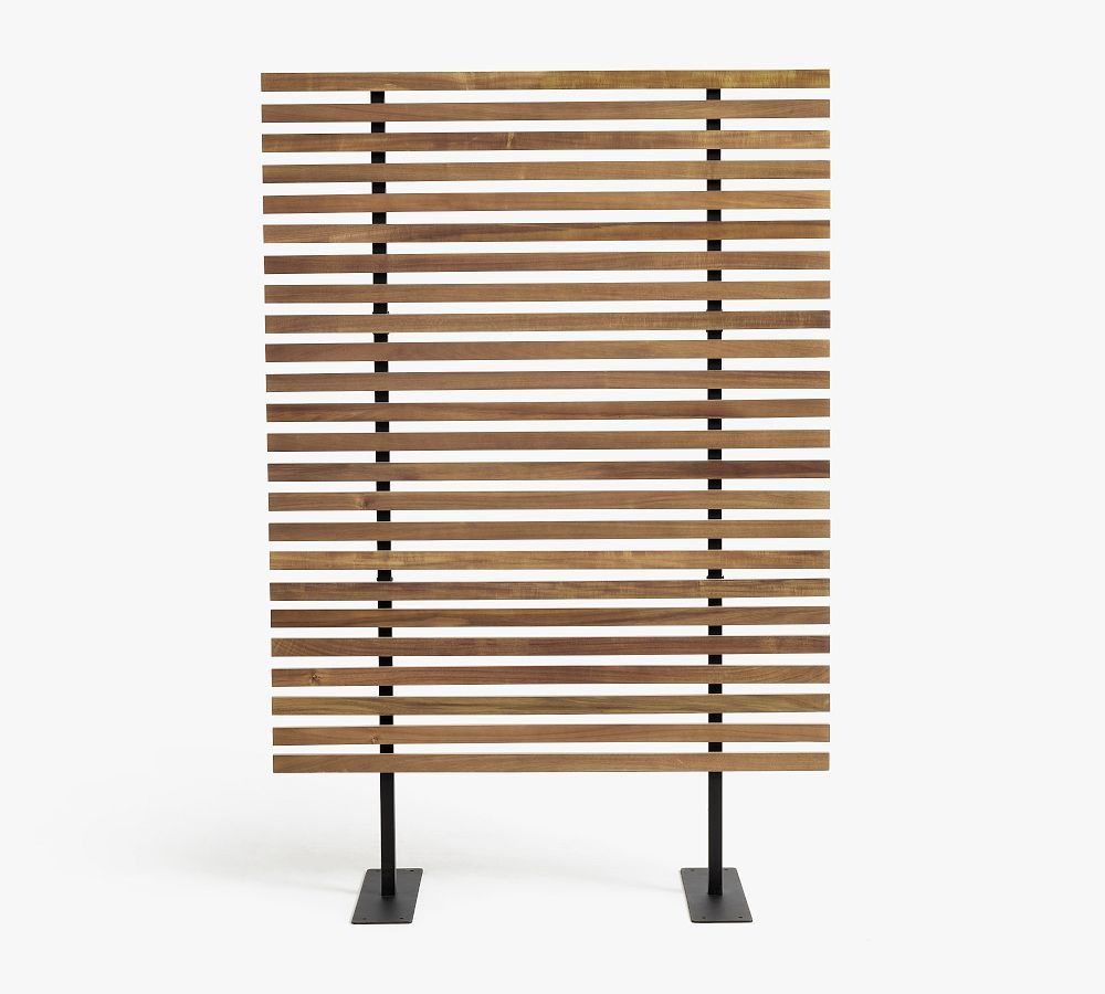 Acacia & Steel Outdoor Privacy Screen | Pottery Barn (US)