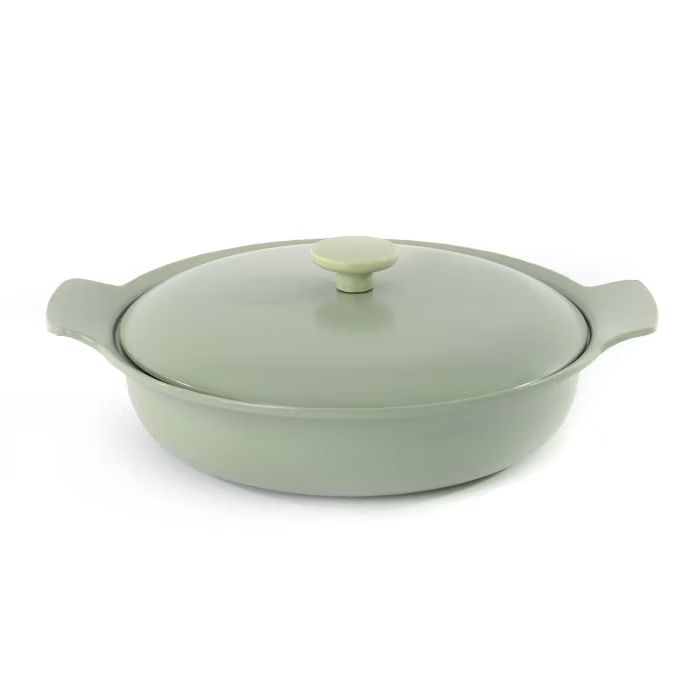 BergHOFF Ron 11" Cast Iron Covered Deep Skillet 3.5 Qt, Green | Target