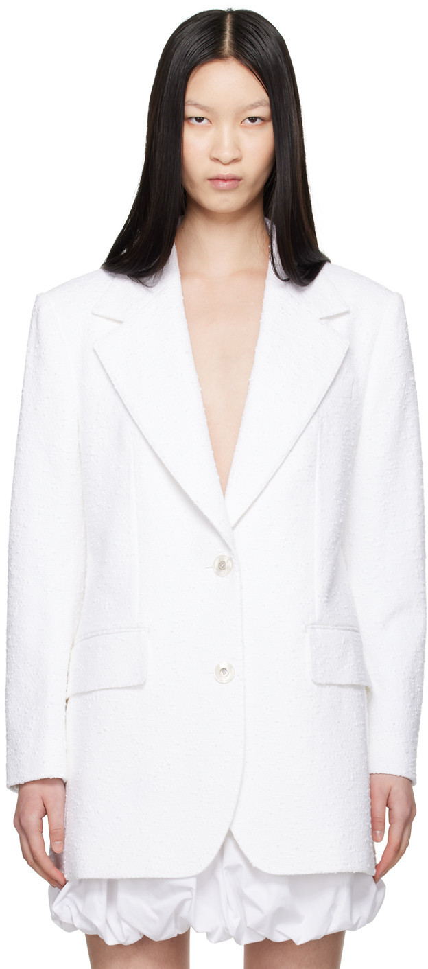 Dolce&Gabbana White Single-Breasted Blazer | SSENSE
