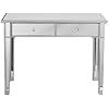 Pemberly Row Mirrored 2 Drawer Console Table in Silver Wood Trim | Amazon (US)