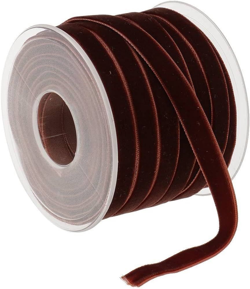 20 Yard/Roll 3/8 Inch Velvet Ribbon Single Face Spool for Wedding Christmas Wrapping DIY Crafts D... | Amazon (US)