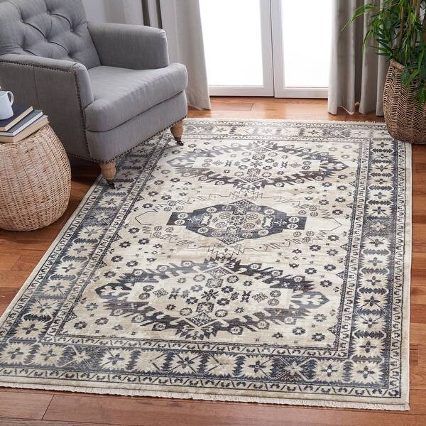 Safavieh Herat Grisha Traditional Distressed Rug - 2' x 8' Runner - Ivory/Grey | Bed Bath & Beyond
