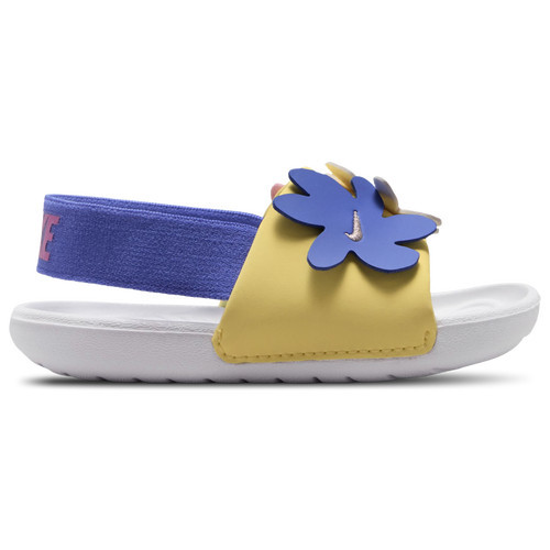 Girls Nike Nike Kawa Slides SE - Girls' Toddler Shoe White/Soft Yellow/Sapphire Size 05.0 | Kids Foot Locker (US)