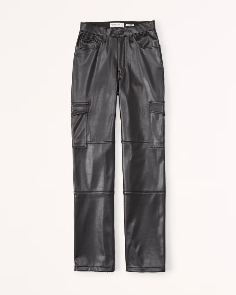 Women's Vegan Leather Cargo 90s Relaxed Pants | Women's Bottoms | Abercrombie.com | Abercrombie & Fitch (US)