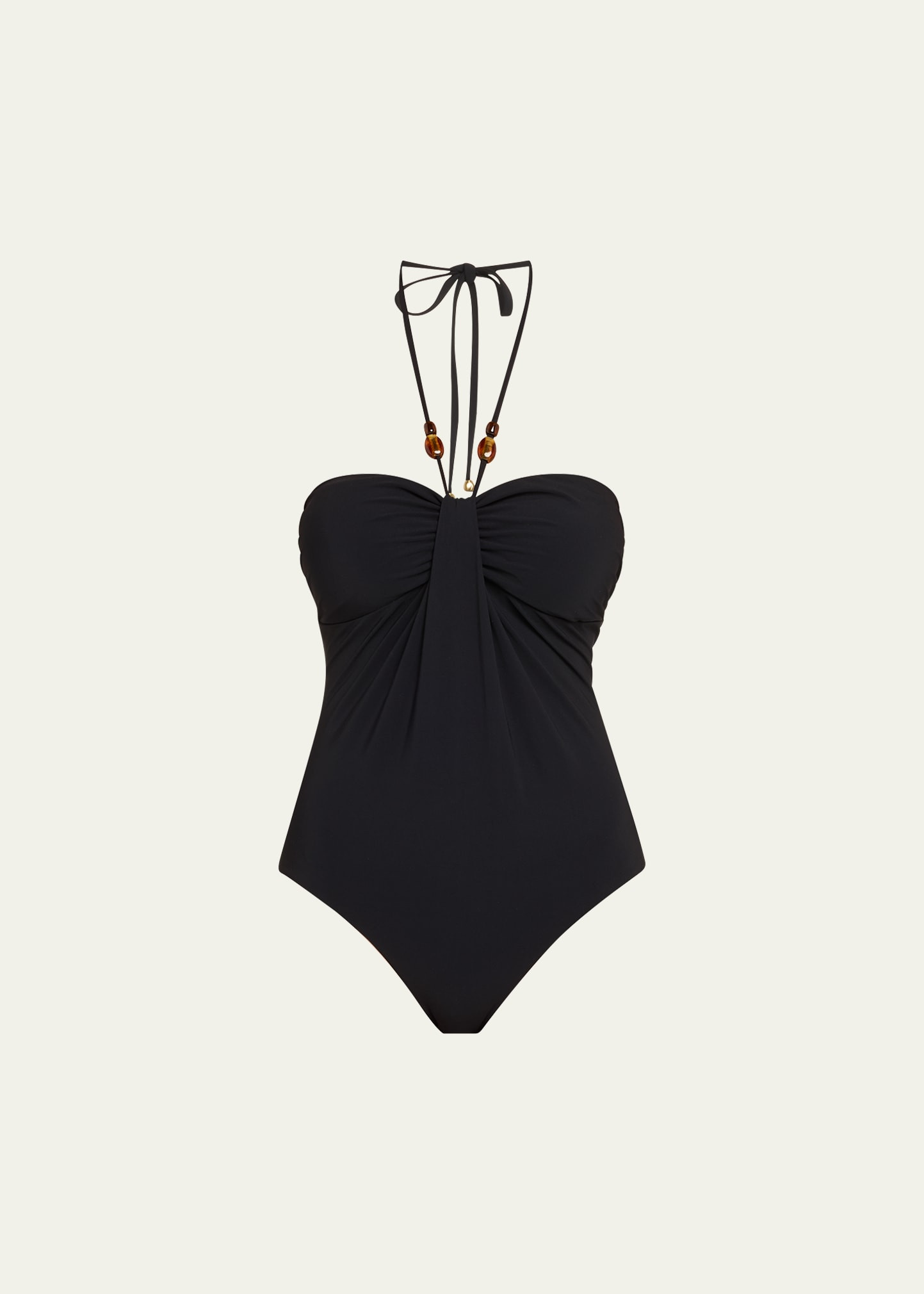 Zimmermann Wylie Drape Halter One-Piece Swimsuit | Bergdorf Goodman