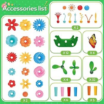 Amazon.com: YEEBAY Flower Garden Building Toys for Girls Age 3, 4, 5, 6, 7 Year Old - STEM Toy Ga... | Amazon (US)