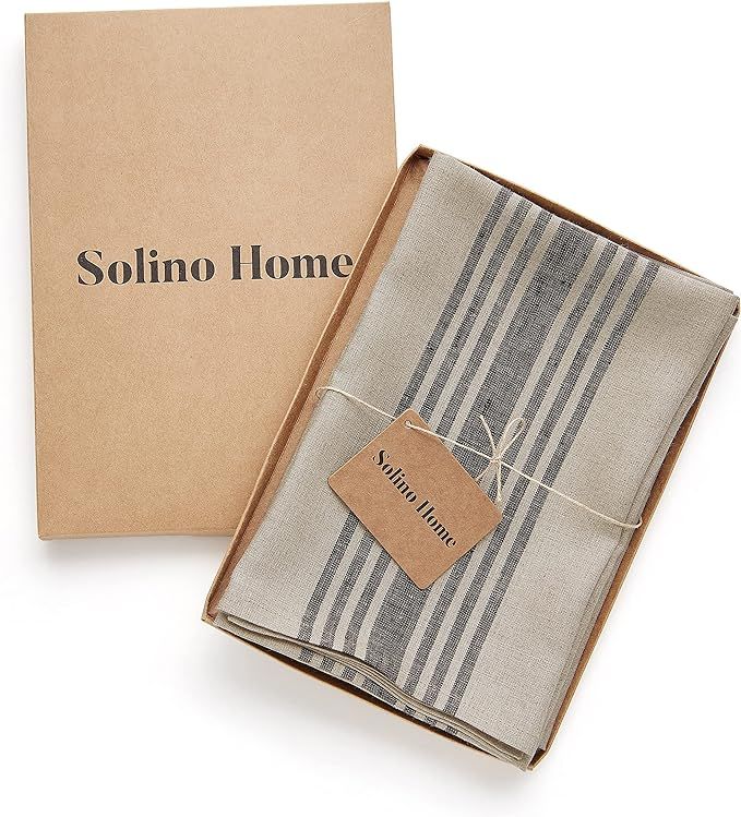 Solino Home Farmhouse Linen Napkins Set of 4 – 100% Pure Linen Dinner Napkins 20 x 20 Inch – ... | Amazon (US)
