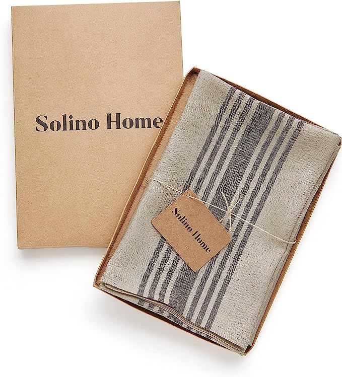 Solino Home Linen Farmhouse Napkins – Set of 4, 100% Pure Linen Dinner Napkins 20 x 20 Inch –... | Amazon (US)