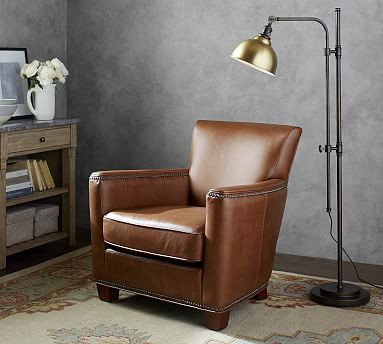 Irving Square Arm Leather Chair | Pottery Barn (US)