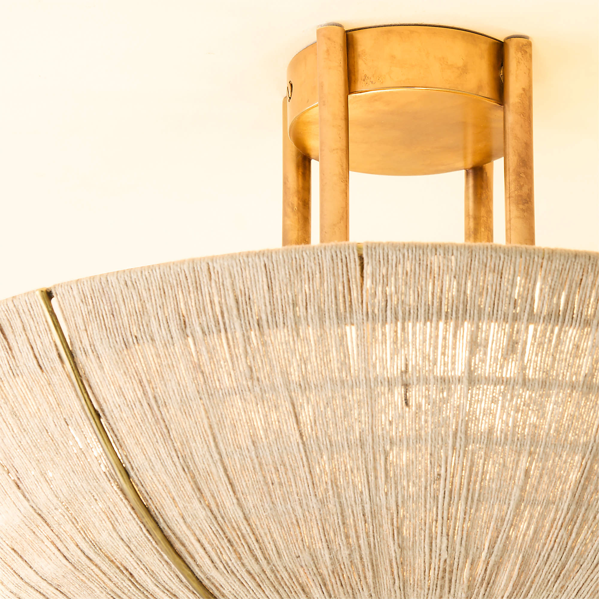 Delphine Natural Jute Semi-Flush Mount Light + Reviews | CB2 | CB2
