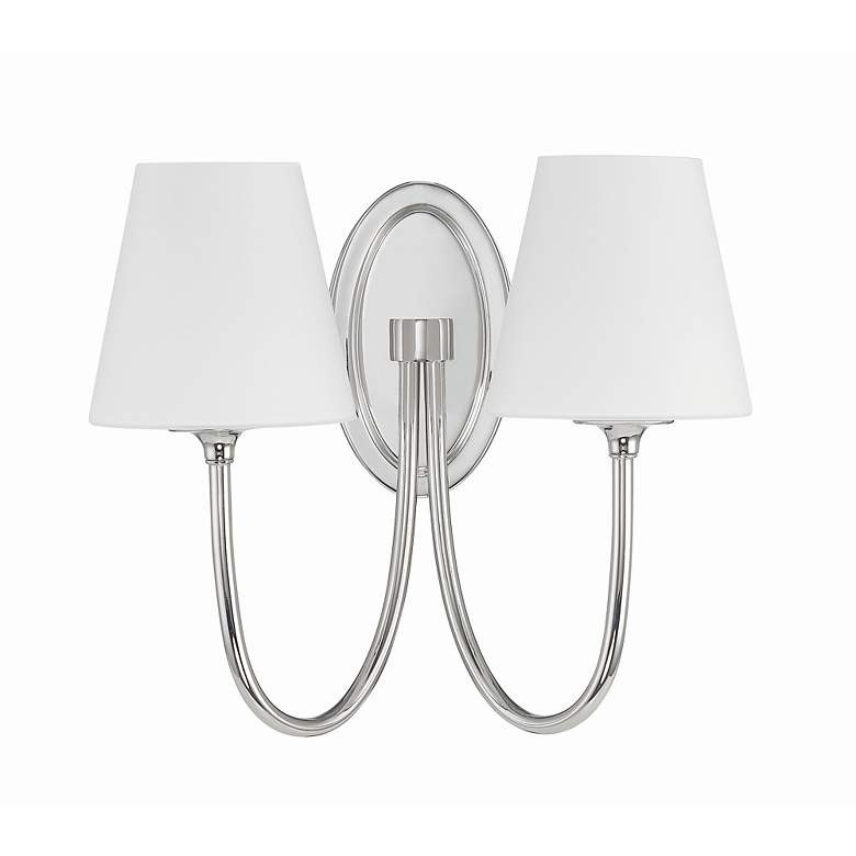 Crystorama Juno 13" High Polished Nickel 2-Light Wall Sconce - #759Y5 | Lamps Plus | Lamps Plus