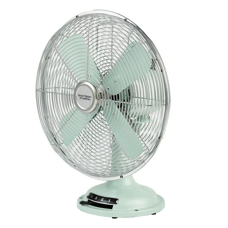 Better Homes & Gardens 12 inch Retro Table Fan Soft Tea | Walmart (US)