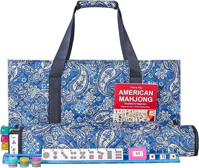 American Mahjong Game Set, 166 Quality White Tiles, 4 All-in-One Color Rack/Pushers, Mahjong Tile... | Amazon (US)