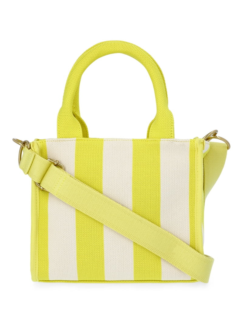 Free Assembly Women's Mini Satchel Handbag, Khaki/Natural Citron | Walmart (US)