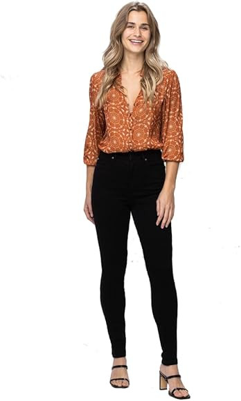 Judy Blue High Waist Tummy Control Classic Black Skinny Jeans, JB-88757 | Amazon (US)