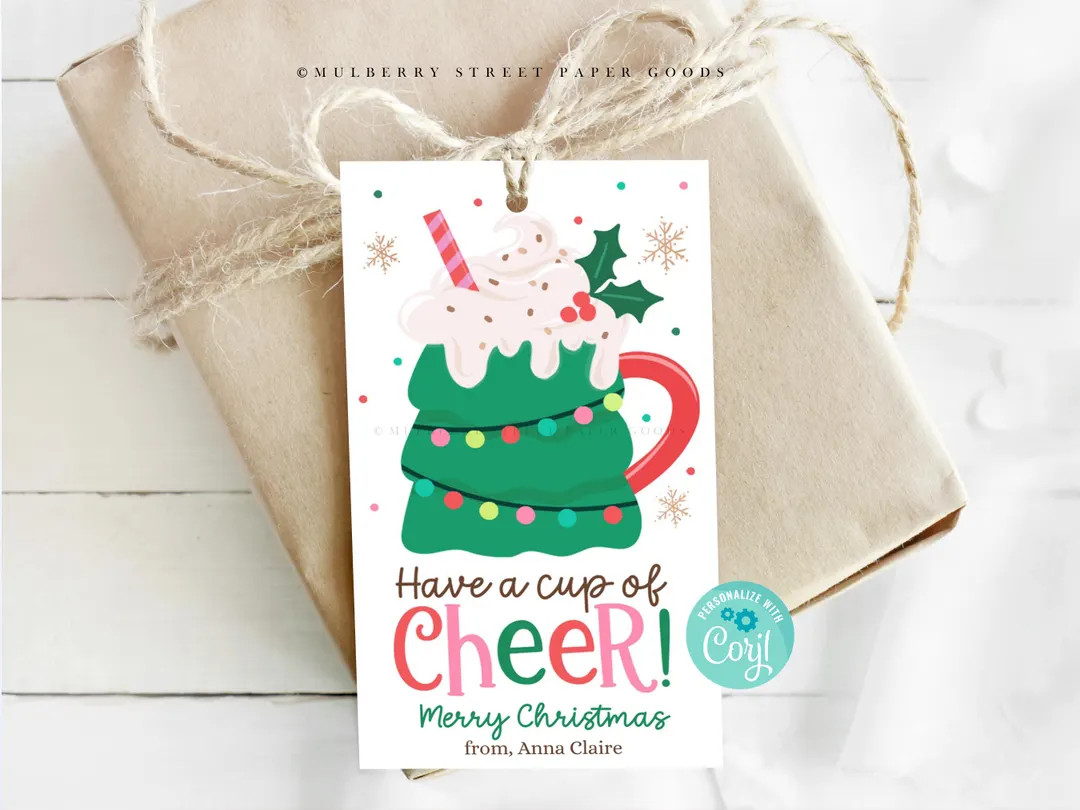 Holiday Hot Cocoa Gift Tag Printable Have a Cup of Cheer Christmas Mug Gift Tag Digital Download ... | Etsy (US)