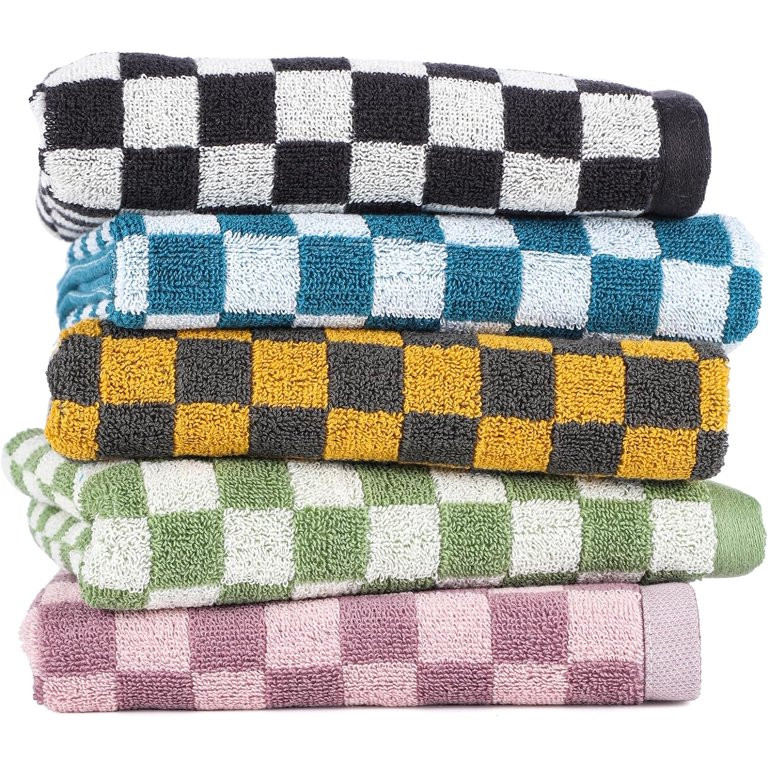 5 PCS Checkered Towels, 29.5 x 13.8 Inches Checkered Hand Towels, Checkered Hand Towels for Bathr... | Walmart (US)