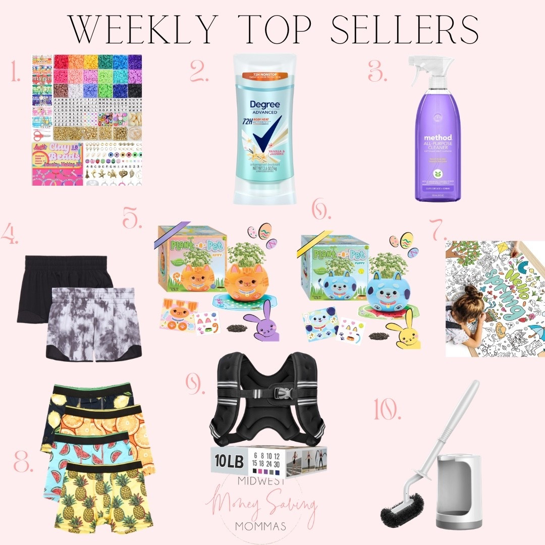 Weekly top sellers

Best sellers  toys  games  plants  coloring  deodorant  weighted vest   cleaning supplies 

#LTKmomlife #LTKSeasonal #LTKHome