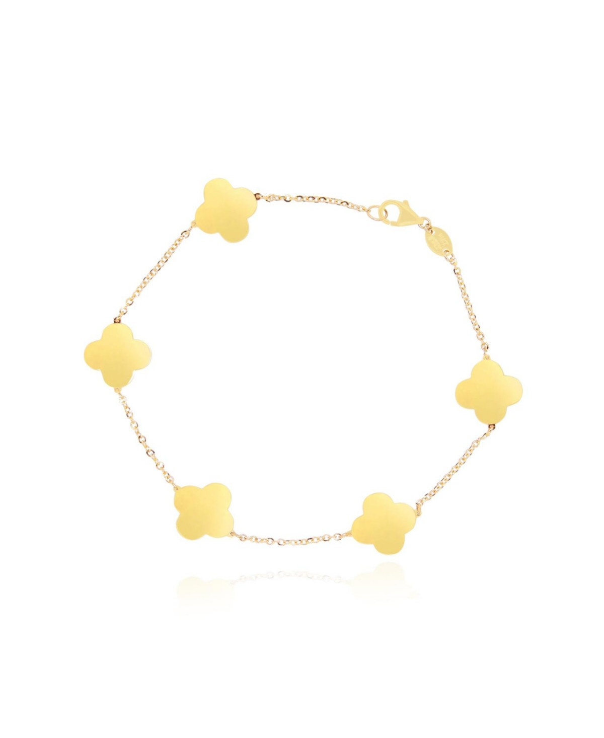 The Lovery Small Gold Clover Bracelet 14K Gold - Gold | Macy's