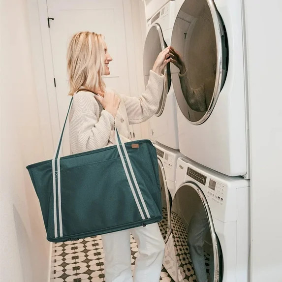 CleverMade Collapsible CarryAll Tote, Green (Pack of 2) | Walmart (US)